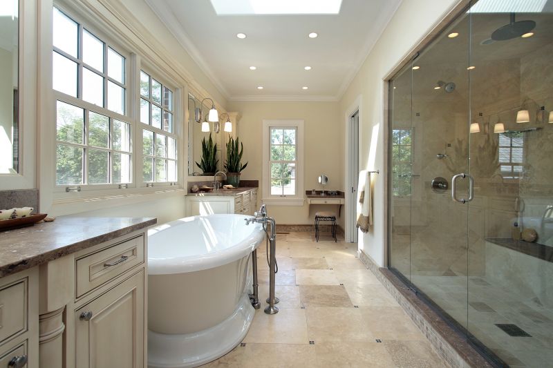 Contemporary Bathroom with Freestanding Tub